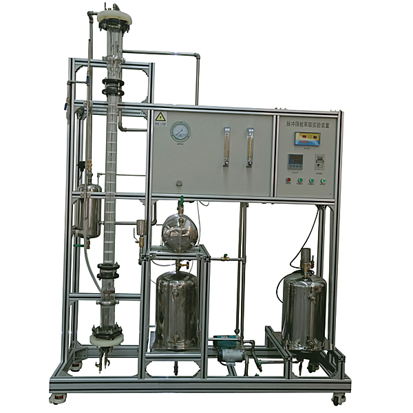 筛板萃取塔传质效力实训台(图1) 筛板萃取塔传质效力尝试台,变频器变更速率体系尝试装配