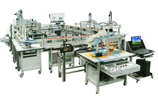 电机一体化柔性出产实训体系,环形主动出产线实训装配